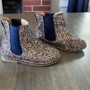 JCrew multicolor sparkle booties